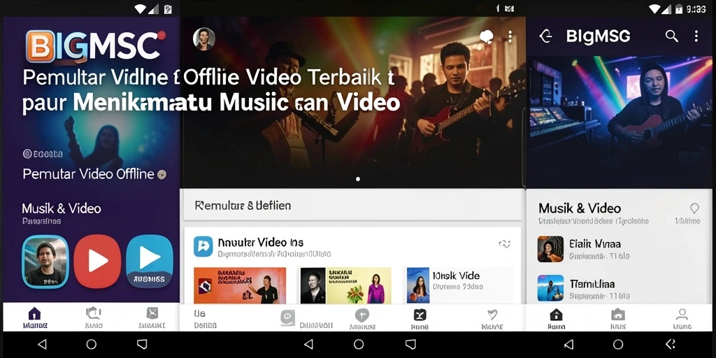 Antarmuka aplikasi BIGMSG yang menawan dan mudah digunakan untuk pemutar video offline.
