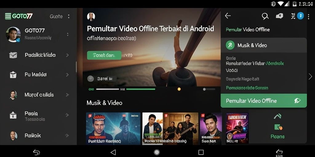 Antarmuka pengguna GOTO77 yang sederhana dan intuitif.