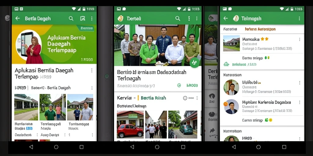 Antarmuka utama HR89 menampilkan berita daerah terbaru dan terpopuler.