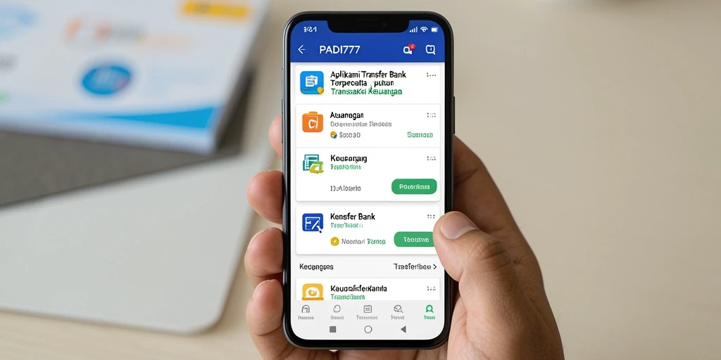 Antarmuka PADI777 yang intuitif untuk transaksi Transfer Bank.