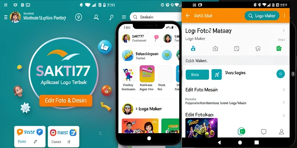 Antarmuka SAKTI77 untuk pembuatan logo yang sederhana dan intuitif.
