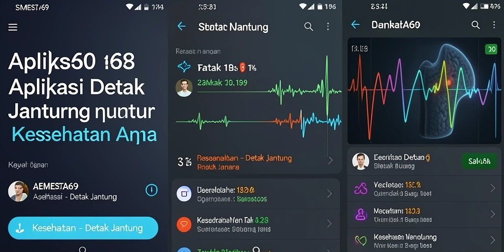 Tampilan antarmuka aplikasi SEMESTA69 untuk detak jantung.
