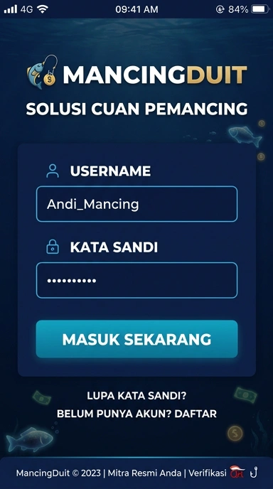 Login Akun Mancingduit untuk Pengguna Android